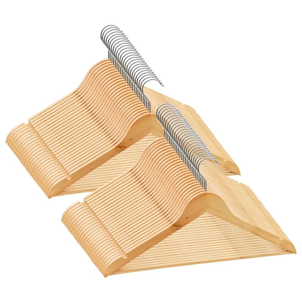 50-delige Kledinghangerset anti-slip hardhout is nu te koop bij PeponiXL, paradijselijk wonen!