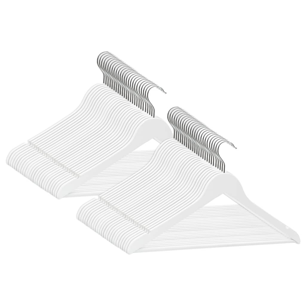 50-delige Kledinghangerset anti-slip hardhout wit is nu te koop bij PeponiXL, paradijselijk wonen!