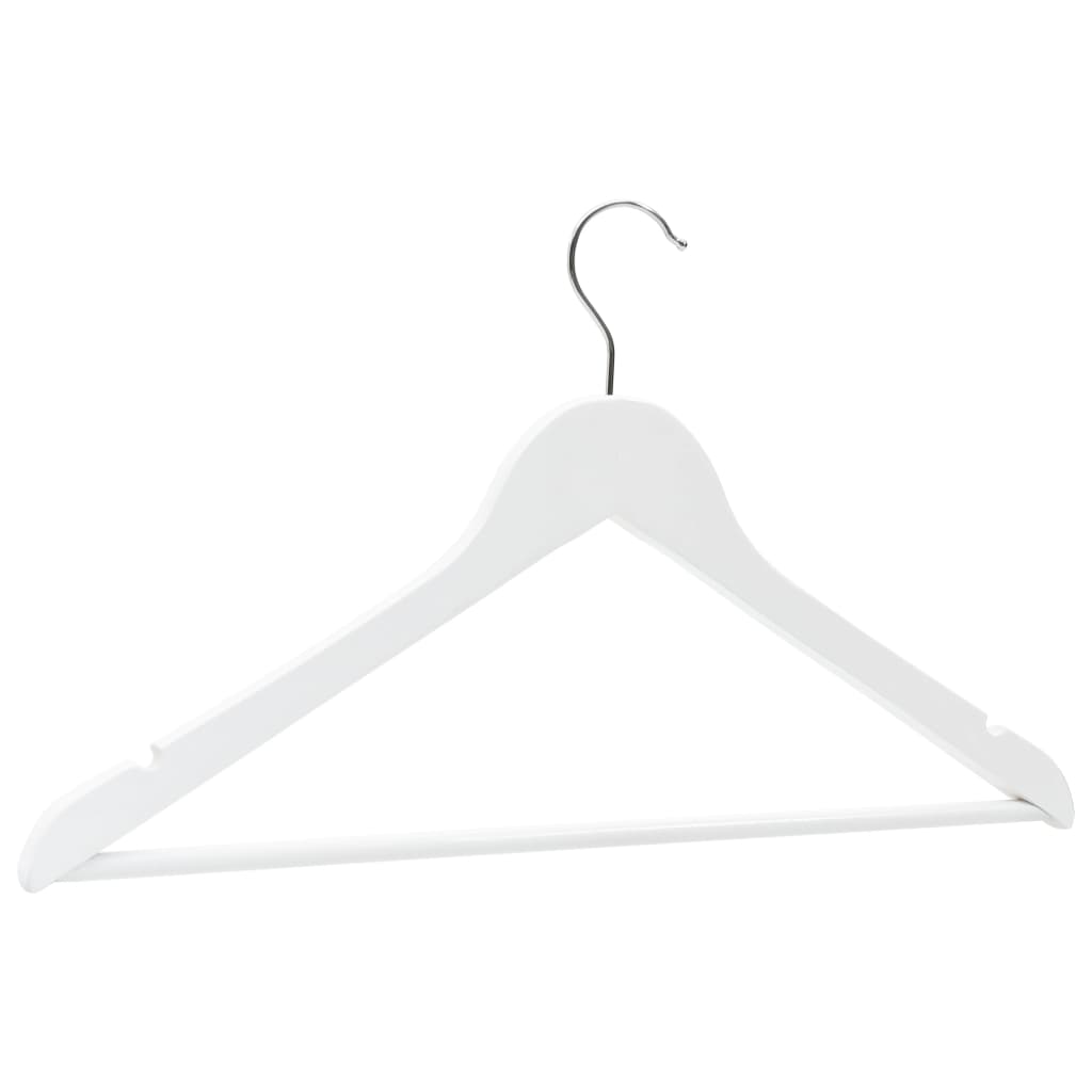 50-delige Kledinghangerset anti-slip hardhout wit is nu te koop bij PeponiXL, paradijselijk wonen!