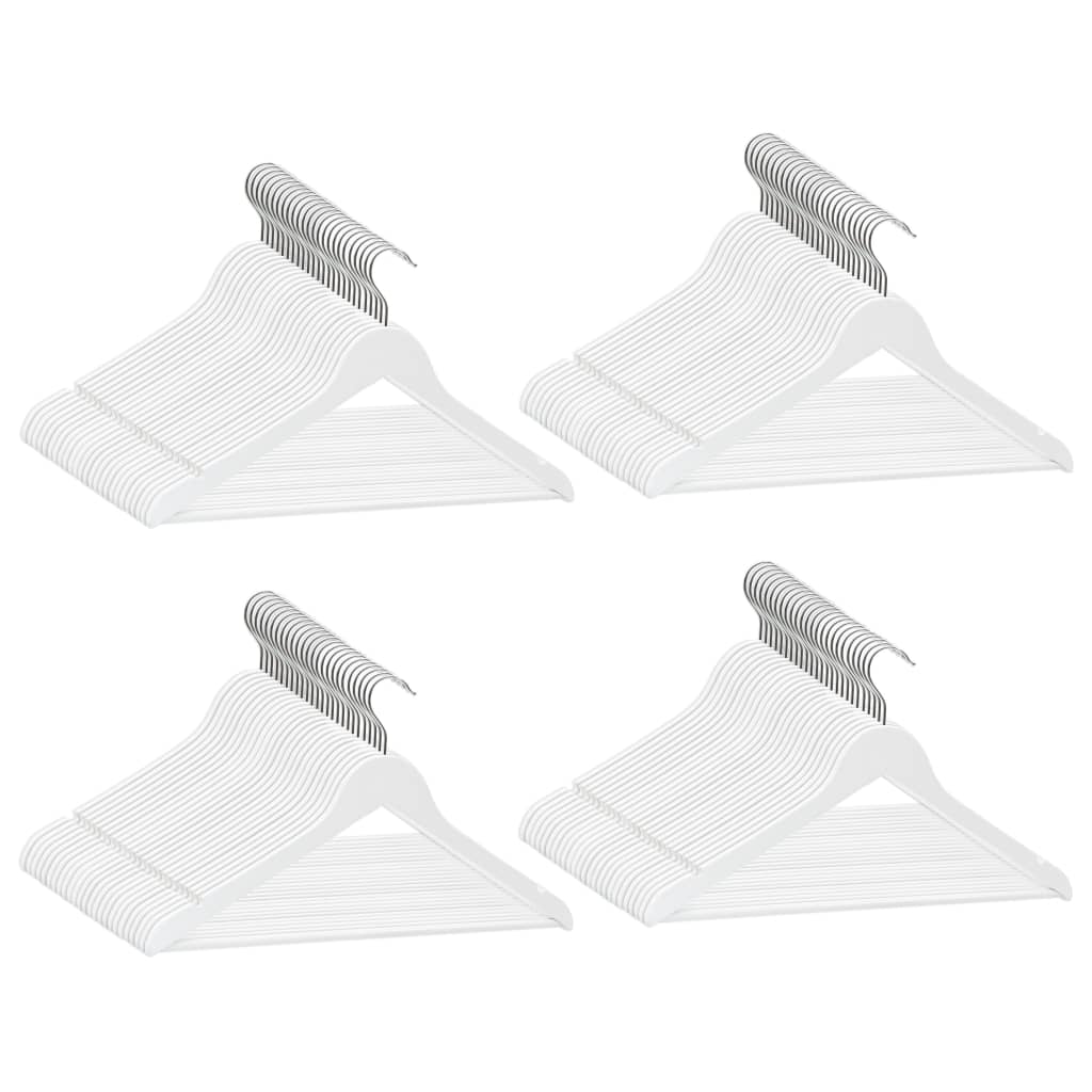 100-delige Kledinghangerset anti-slip hardhout wit is nu te koop bij PeponiXL, paradijselijk wonen!