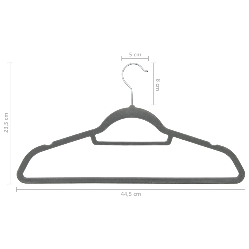 20-delige Kledinghangerset anti-slip fluweel grijs is nu te koop bij PeponiXL, paradijselijk wonen!