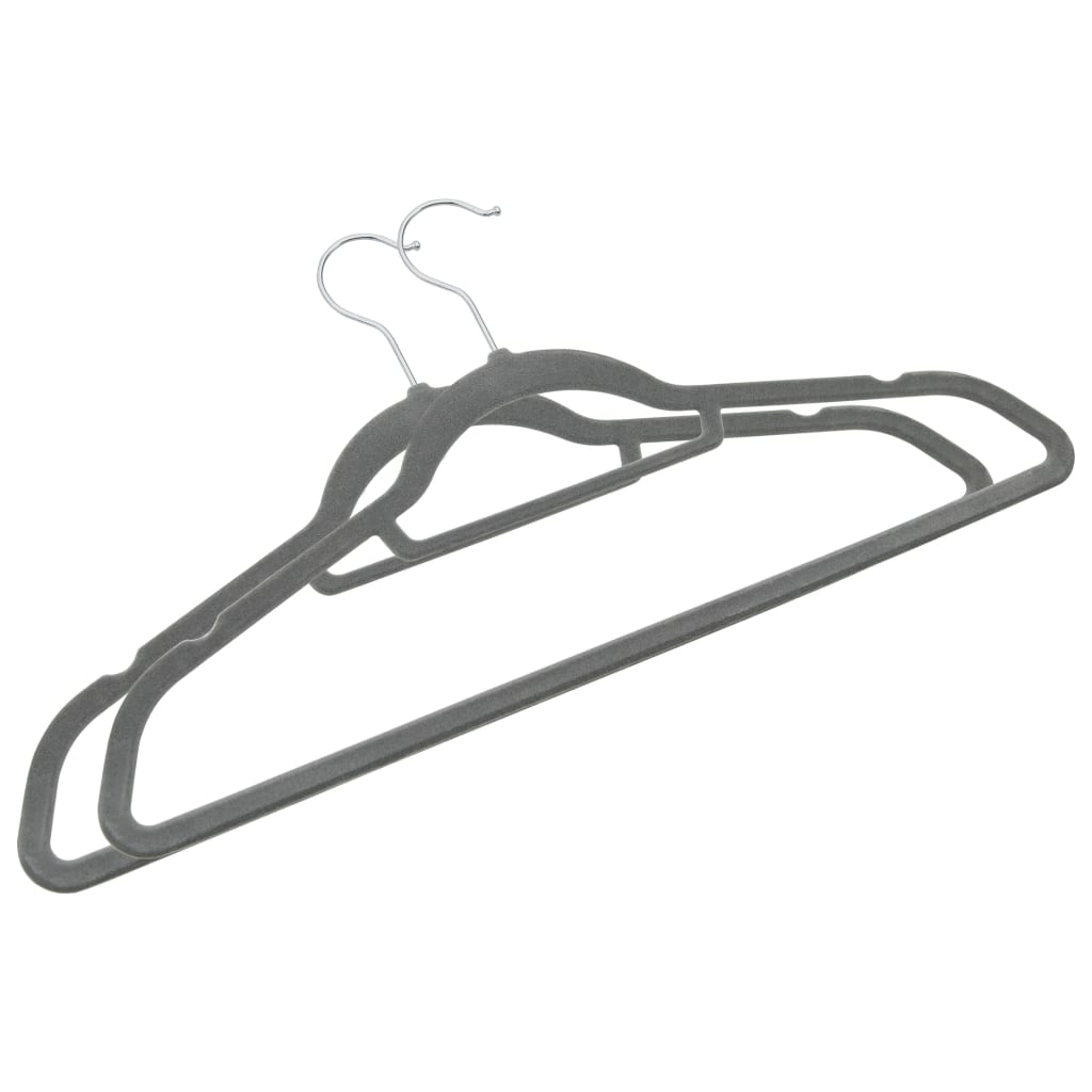 50-delige Kledinghangerset anti-slip fluweel grijs is nu te koop bij PeponiXL, paradijselijk wonen!