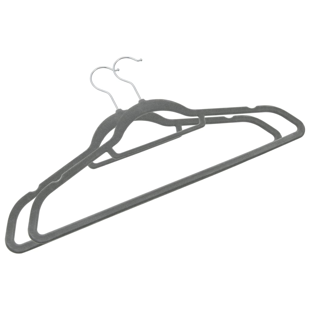 100-delige Kledinghangerset anti-slip fluweel grijs is nu te koop bij PeponiXL, paradijselijk wonen!