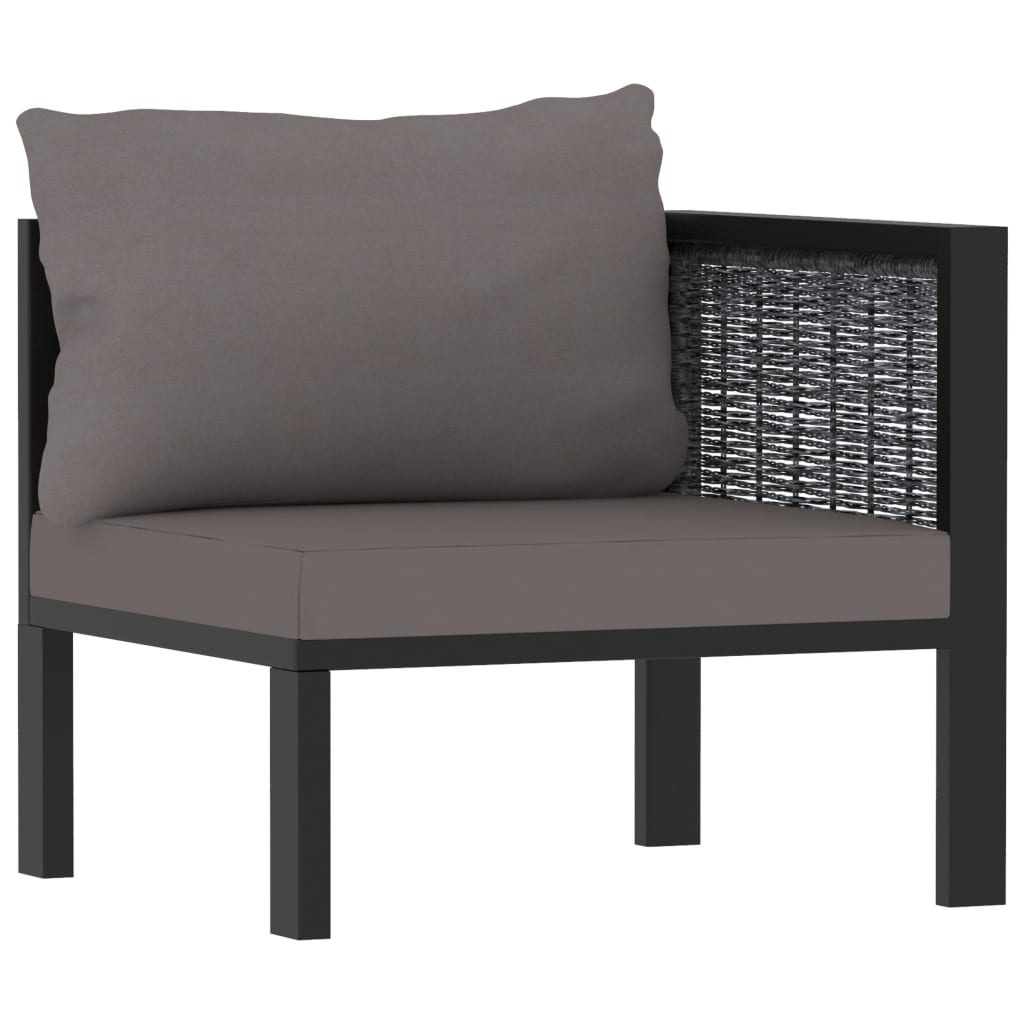 Hoekbank sectioneel met linkerarmleuning poly rattan antraciet is nu te koop bij PeponiXL, paradijselijk wonen!