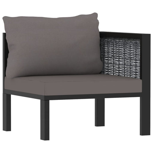 Hoekbank sectioneel met linkerarmleuning poly rattan antraciet is nu te koop bij PeponiXL, paradijselijk wonen!