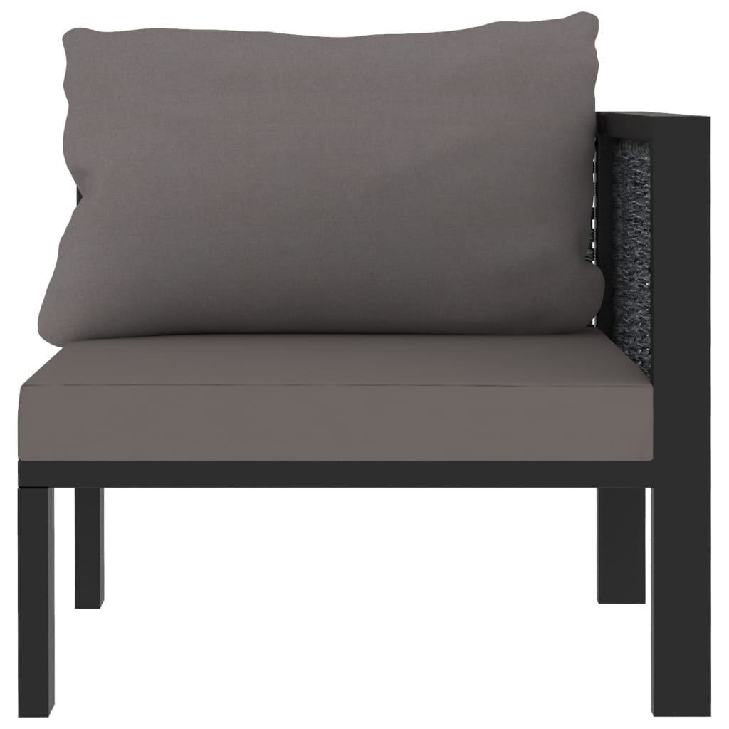Hoekbank sectioneel met linkerarmleuning poly rattan antraciet is nu te koop bij PeponiXL, paradijselijk wonen!