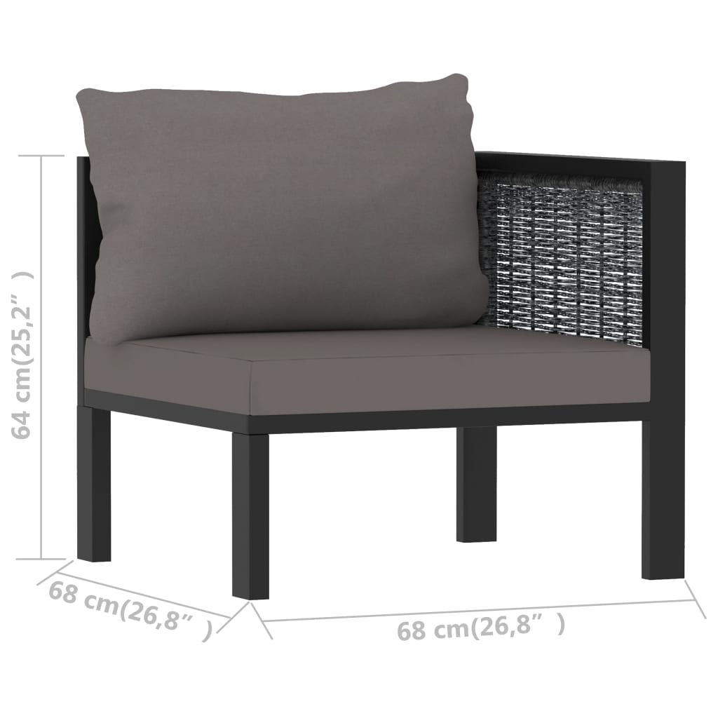 Hoekbank sectioneel met linkerarmleuning poly rattan antraciet is nu te koop bij PeponiXL, paradijselijk wonen!