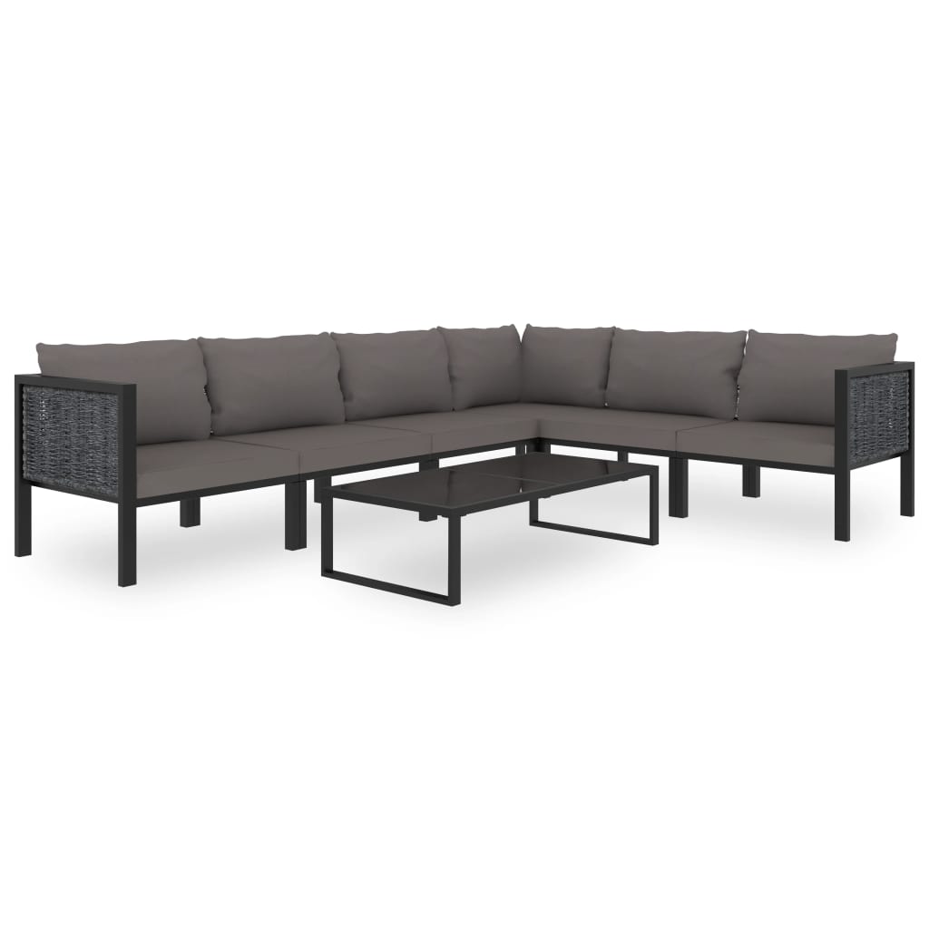 Hoekbank sectioneel met linkerarmleuning poly rattan antraciet is nu te koop bij PeponiXL, paradijselijk wonen!