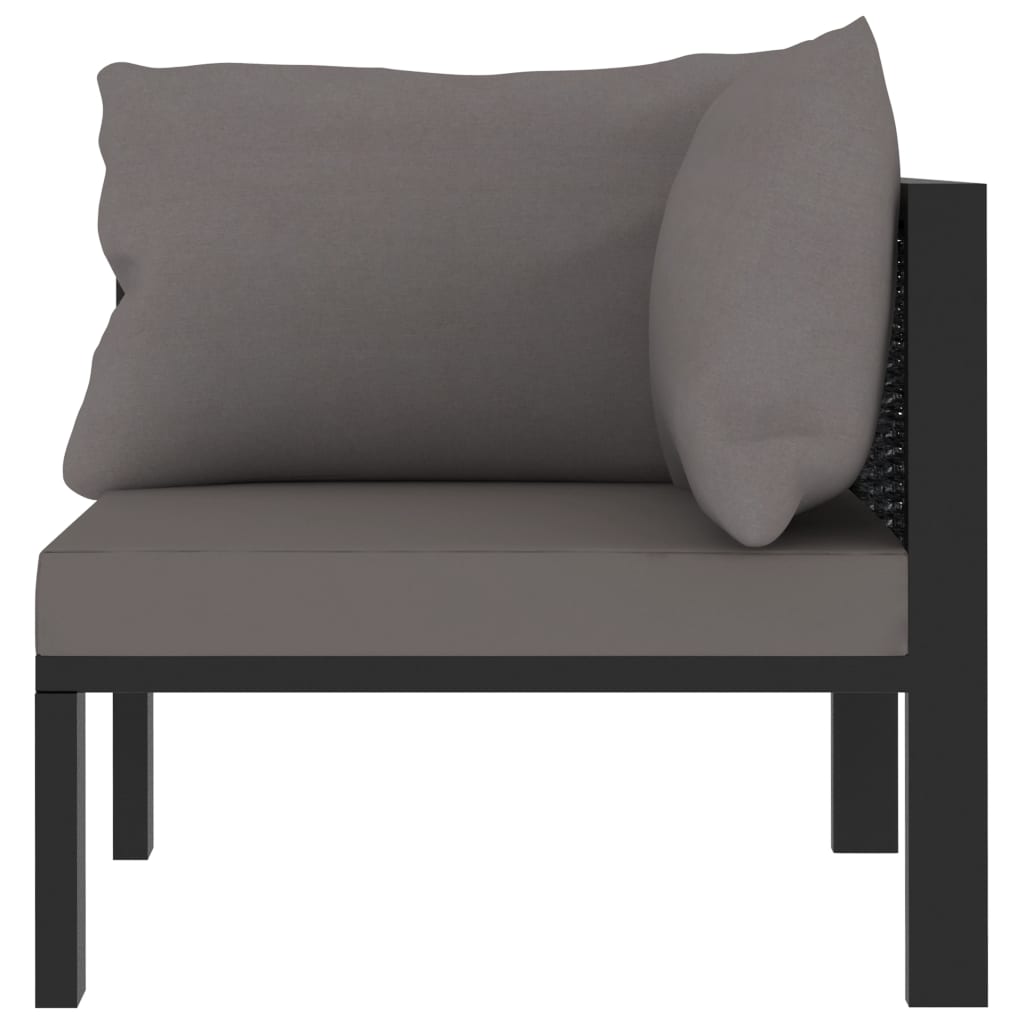 Hoekbank sectioneel met linkerarmleuning poly rattan antraciet is nu te koop bij PeponiXL, paradijselijk wonen!