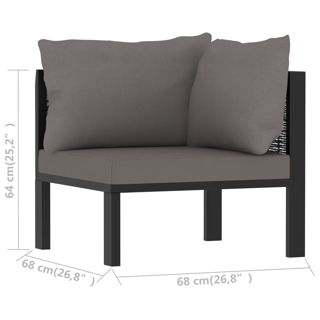 Hoekbank sectioneel met linkerarmleuning poly rattan antraciet is nu te koop bij PeponiXL, paradijselijk wonen!