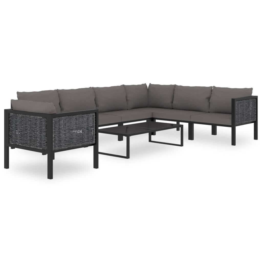 Hoekbank sectioneel met linkerarmleuning poly rattan antraciet is nu te koop bij PeponiXL, paradijselijk wonen!