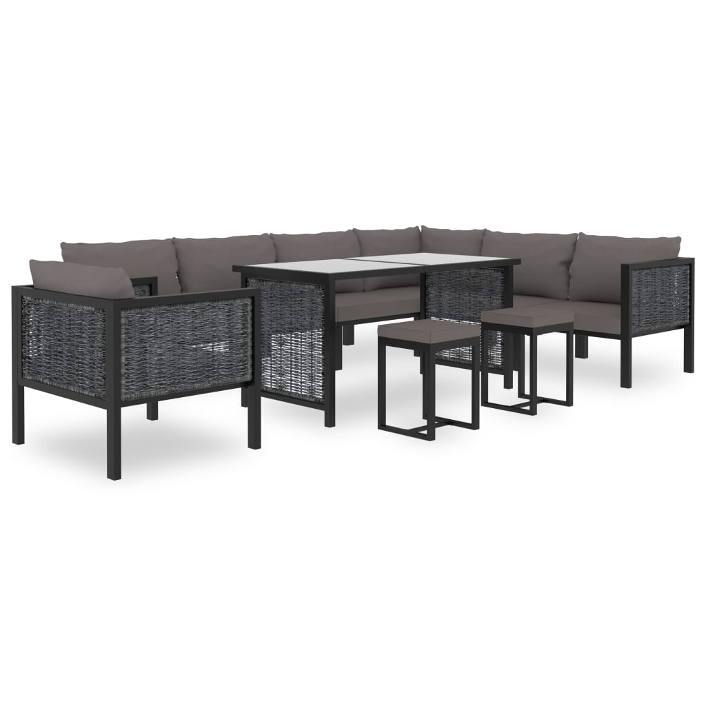 Hoekbank sectioneel met linkerarmleuning poly rattan antraciet is nu te koop bij PeponiXL, paradijselijk wonen!
