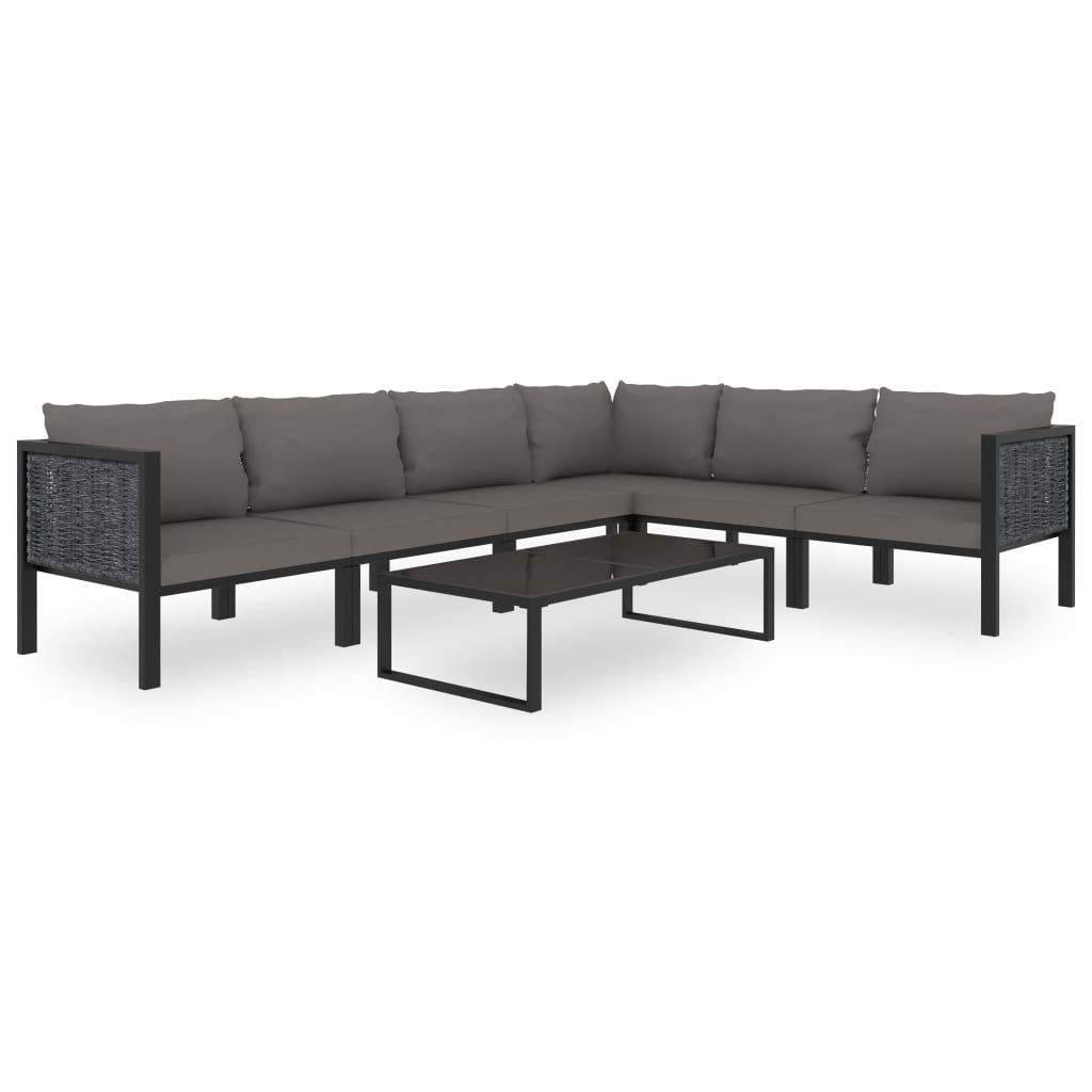7-delige Loungeset met kussens poly rattan antraciet is nu te koop bij PeponiXL, paradijselijk wonen!