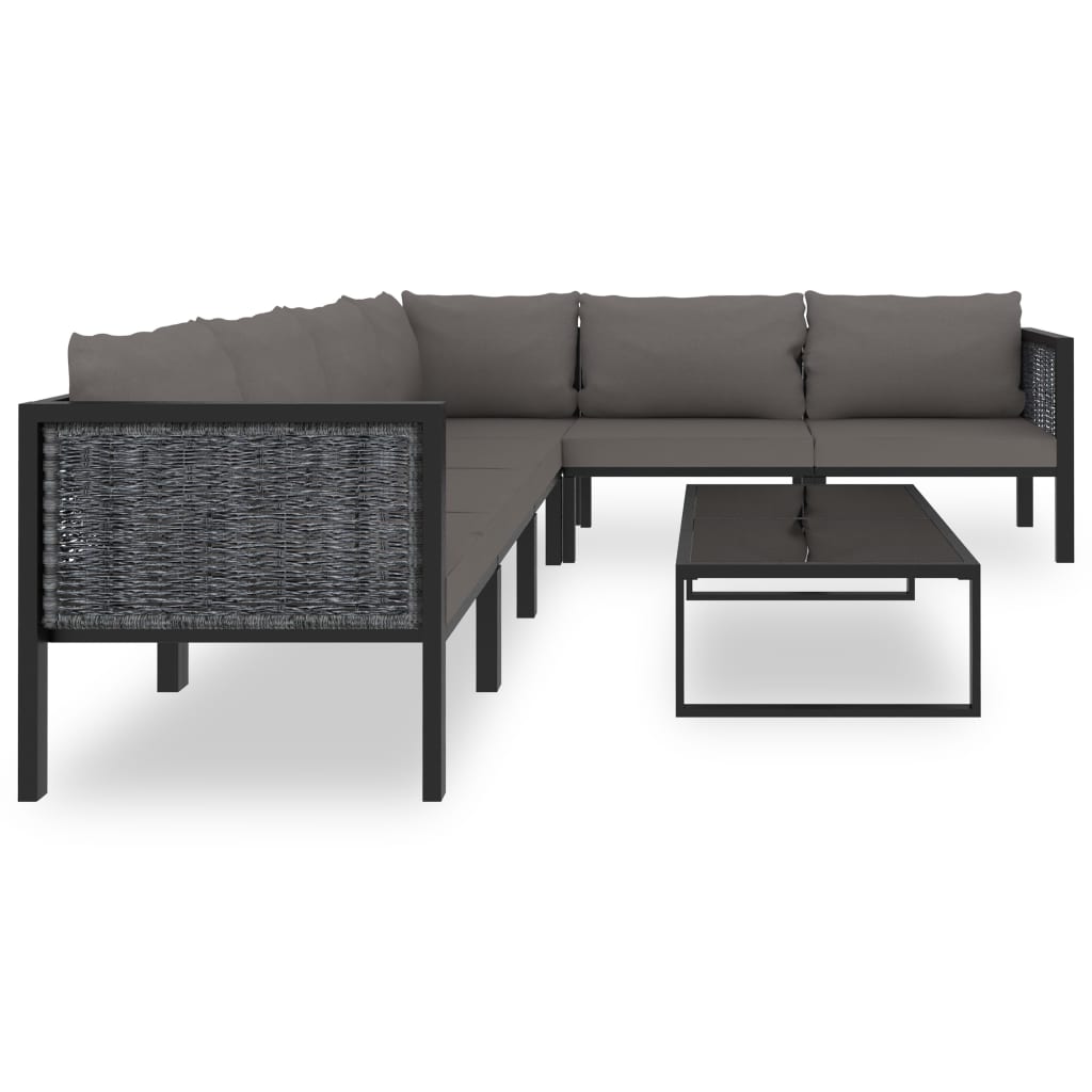 7-delige Loungeset met kussens poly rattan antraciet is nu te koop bij PeponiXL, paradijselijk wonen!