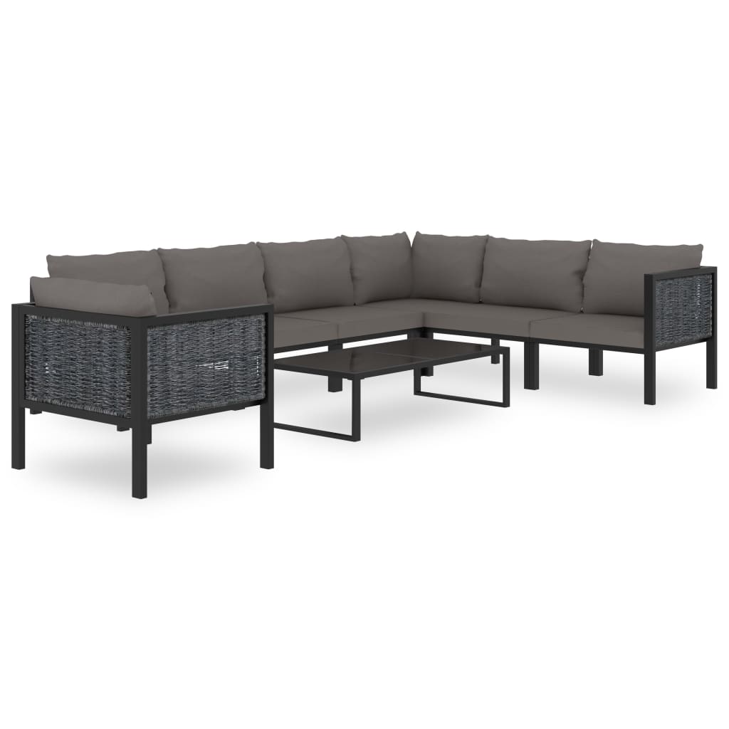 8-delige Loungeset met kussens poly rattan antraciet is nu te koop bij PeponiXL, paradijselijk wonen!