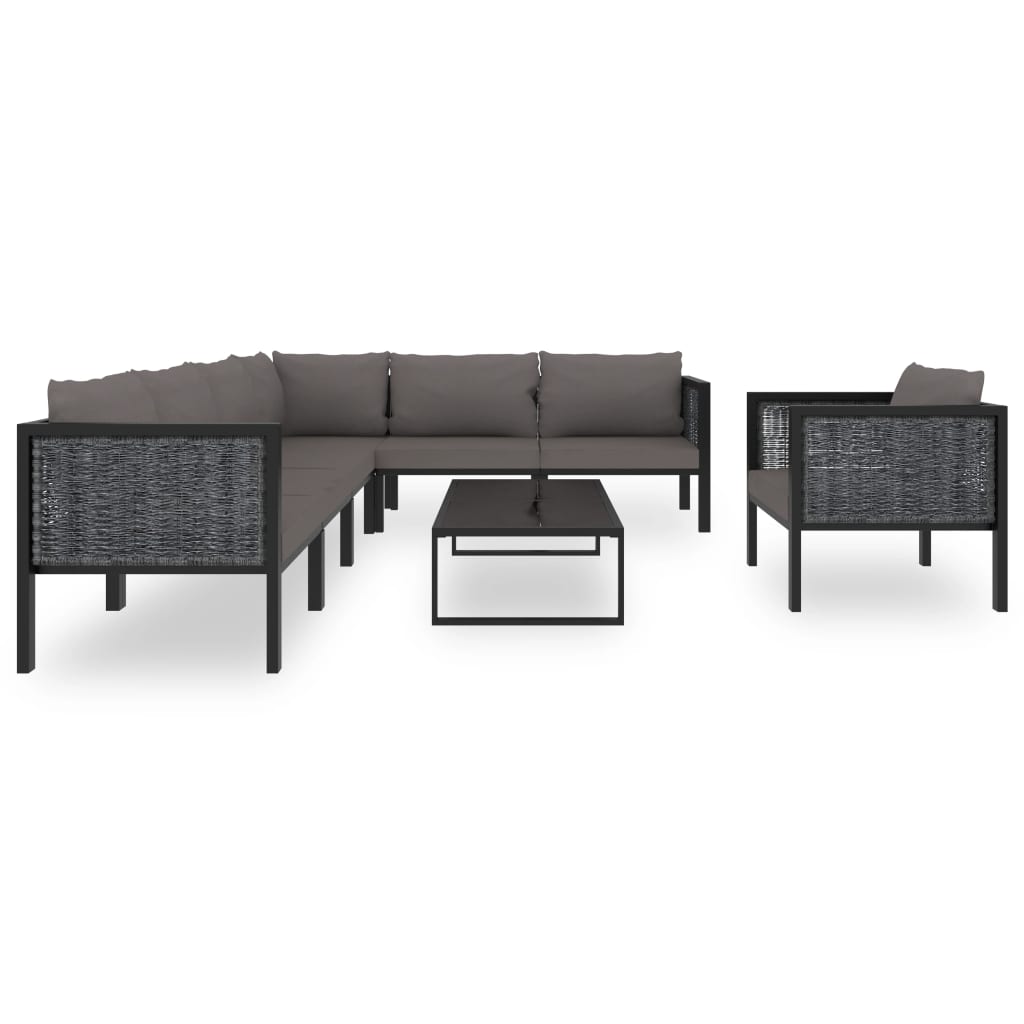8-delige Loungeset met kussens poly rattan antraciet is nu te koop bij PeponiXL, paradijselijk wonen!