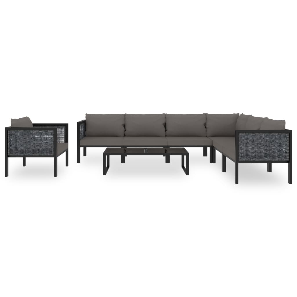 8-delige Loungeset met kussens poly rattan antraciet is nu te koop bij PeponiXL, paradijselijk wonen!