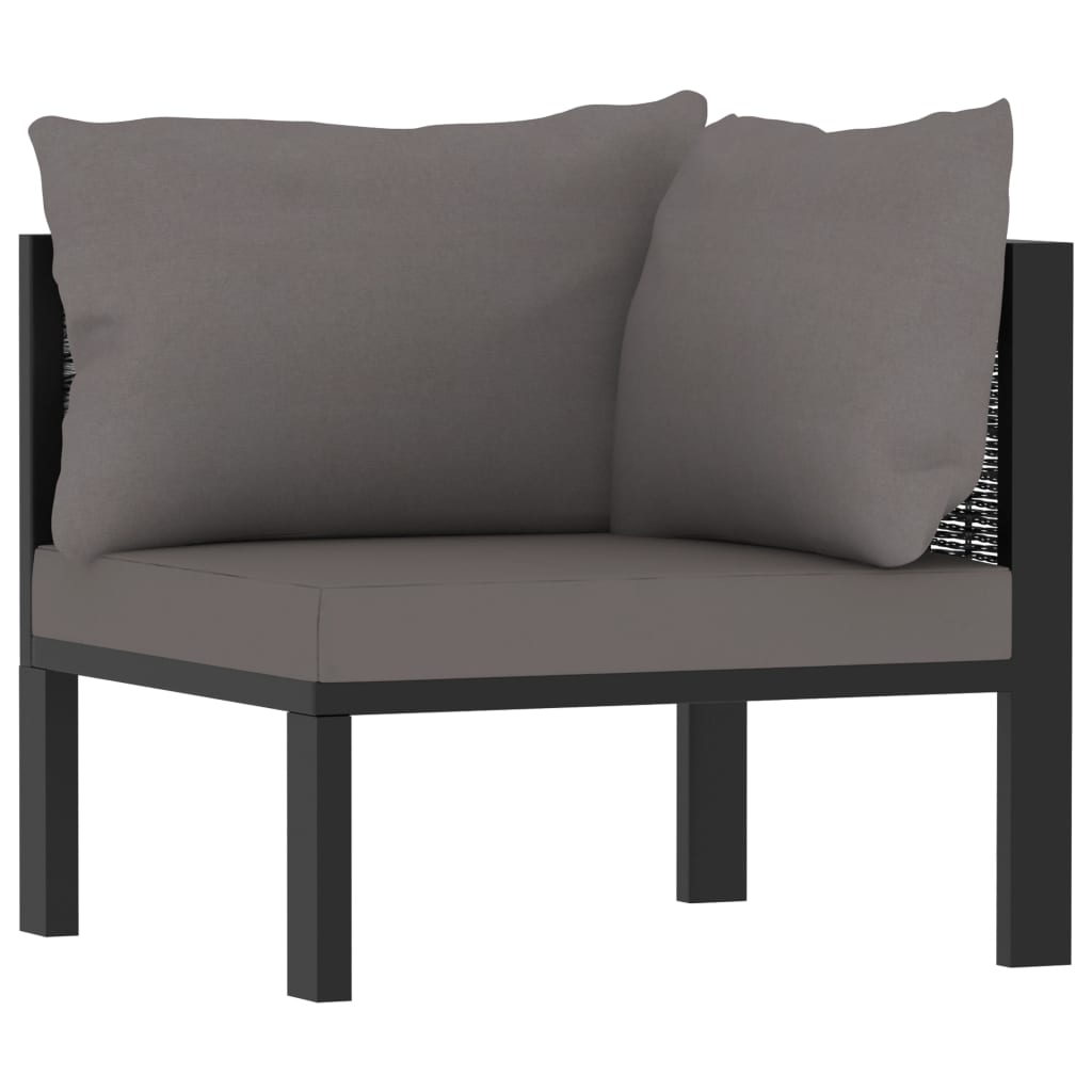 9-delige Loungeset met kussens poly rattan antraciet is nu te koop bij PeponiXL, paradijselijk wonen!