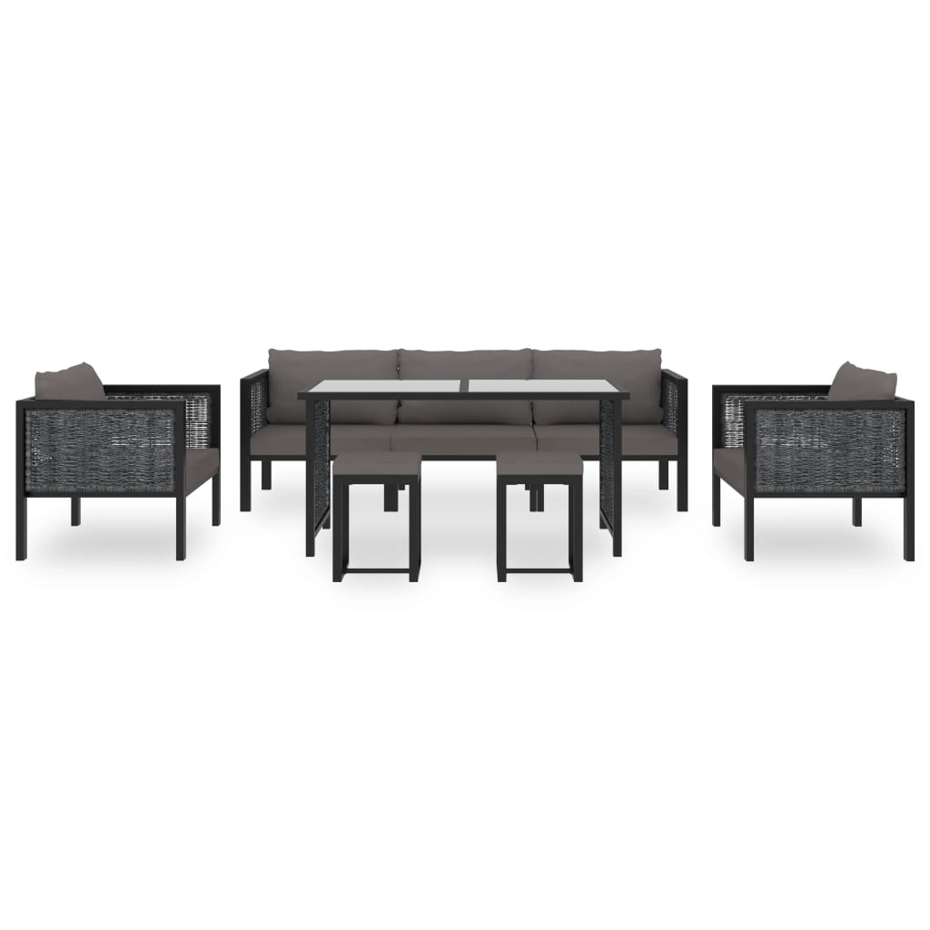 8-delige Loungeset met kussens poly rattan antraciet is nu te koop bij PeponiXL, paradijselijk wonen!