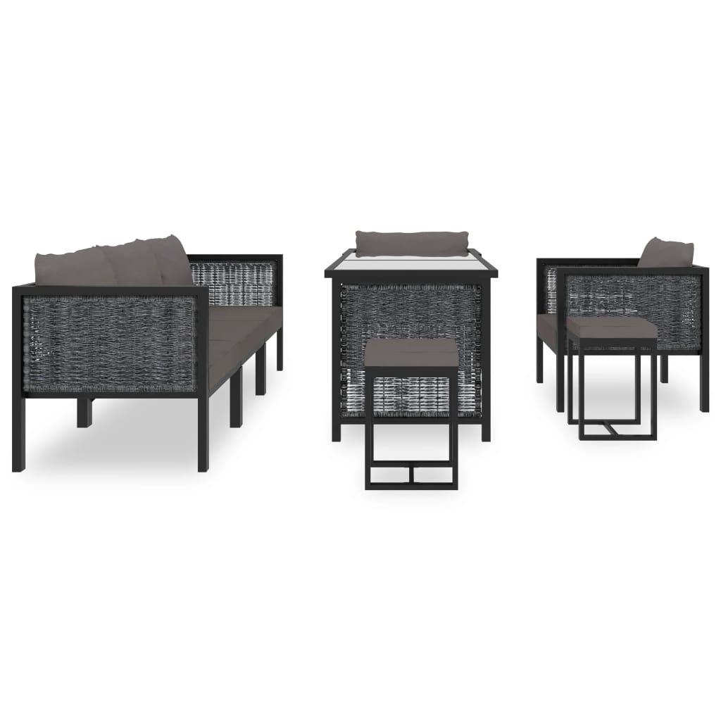 8-delige Loungeset met kussens poly rattan antraciet is nu te koop bij PeponiXL, paradijselijk wonen!