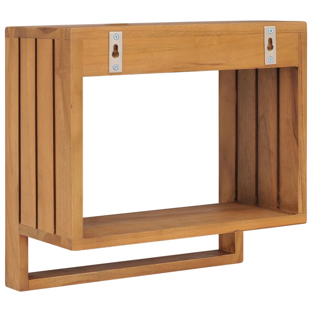 Handdoekenrek wandmontage 35x20x35 cm massief teakhout is nu te koop bij PeponiXL, paradijselijk wonen!