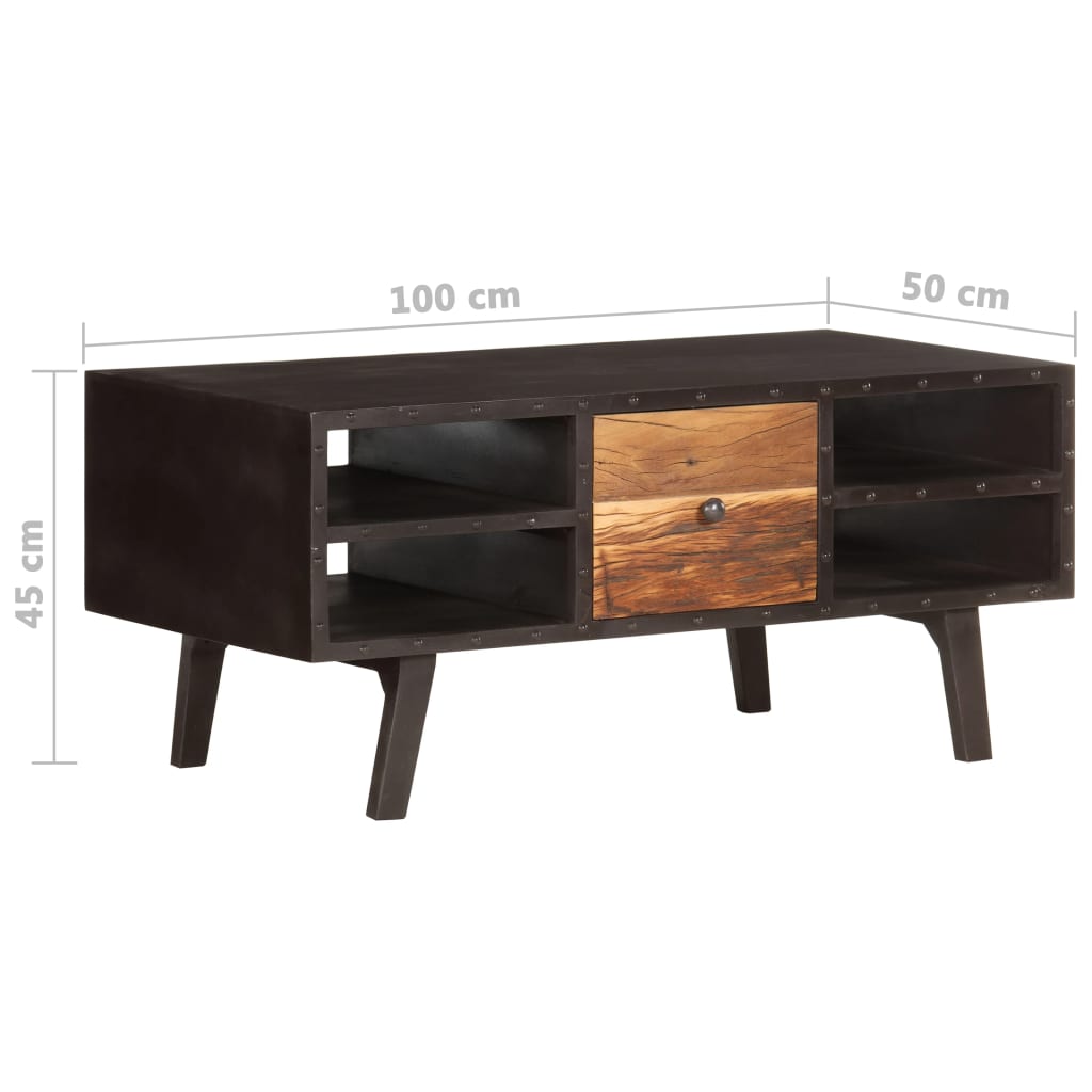 Salontafel 100x50x45 cm massief gerecycled hout is nu te koop bij PeponiXL, paradijselijk wonen!