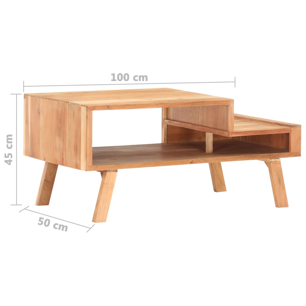 Salontafel 100x50x45 cm massief acaciahout is nu te koop bij PeponiXL, paradijselijk wonen!
