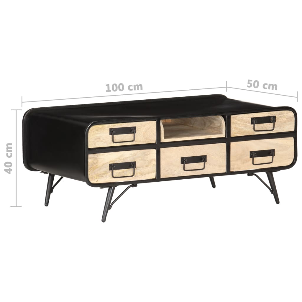 Salontafel 100x50x40 cm massief mangohout is nu te koop bij PeponiXL, paradijselijk wonen!