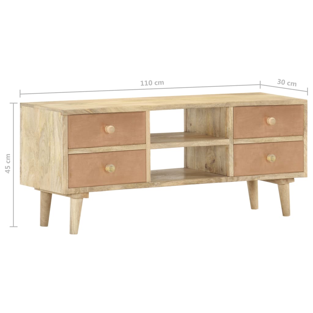 Tv-meubel 110x30x45 cm massief mangohout is nu te koop bij PeponiXL, paradijselijk wonen!