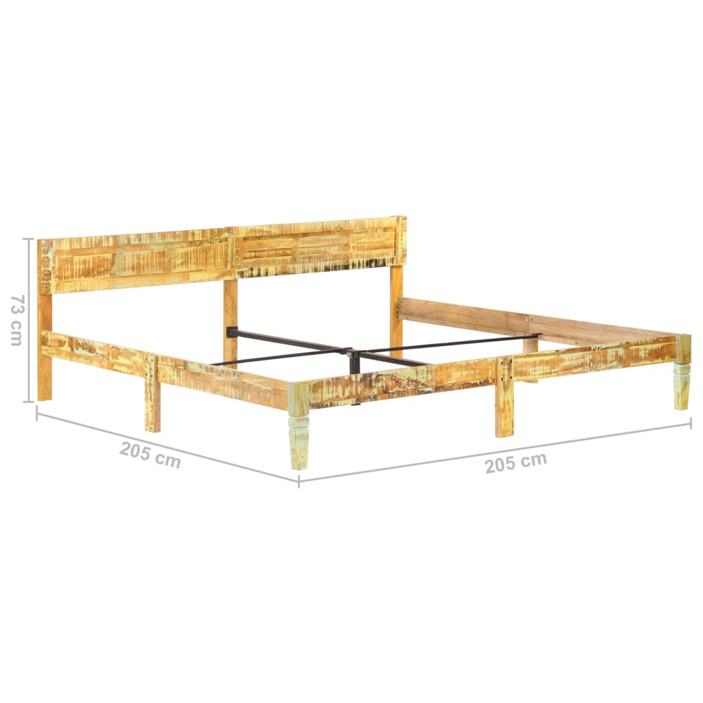 Bedframe massief gerecycled hout 200x200 cm is nu te koop bij PeponiXL, paradijselijk wonen!