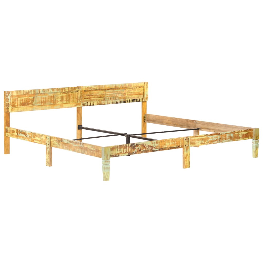 Bedframe massief gerecycled hout 200x200 cm is nu te koop bij PeponiXL, paradijselijk wonen!