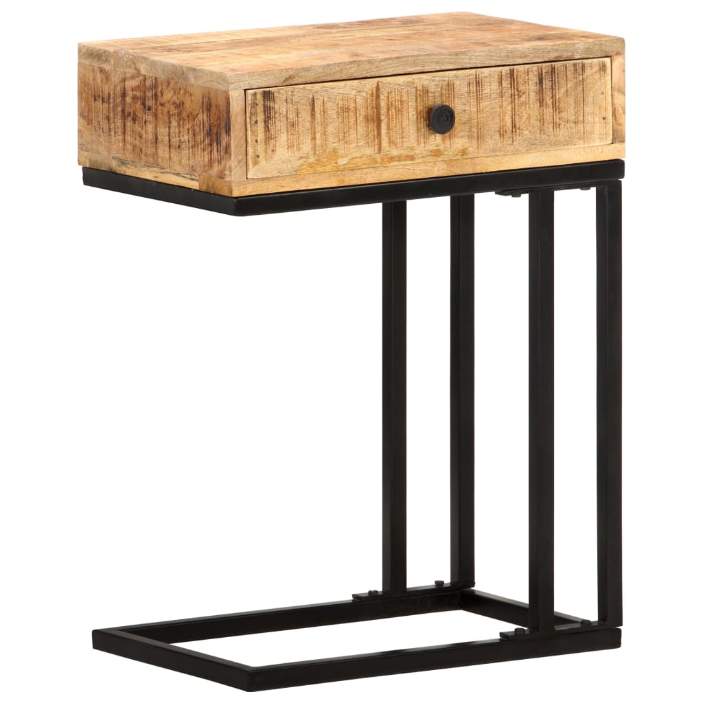 Bijzettafel U-vormig 45x30x61 cm massief mangohout is nu te koop bij PeponiXL, paradijselijk wonen!