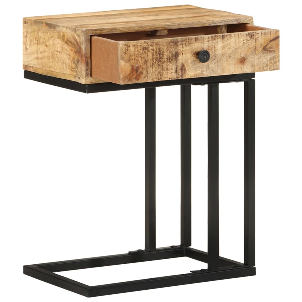 Bijzettafel U-vormig 45x30x61 cm massief mangohout is nu te koop bij PeponiXL, paradijselijk wonen!