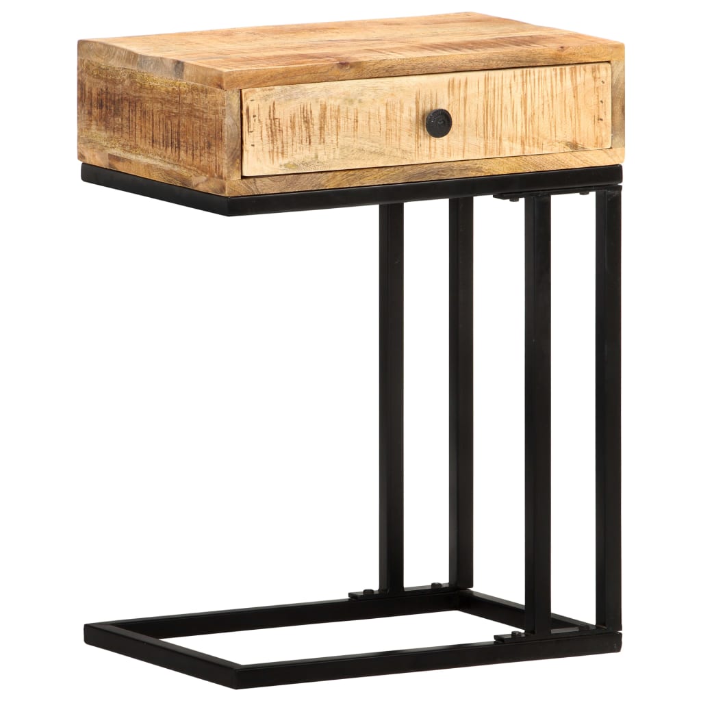 Bijzettafel U-vormig 45x30x61 cm massief mangohout is nu te koop bij PeponiXL, paradijselijk wonen!
