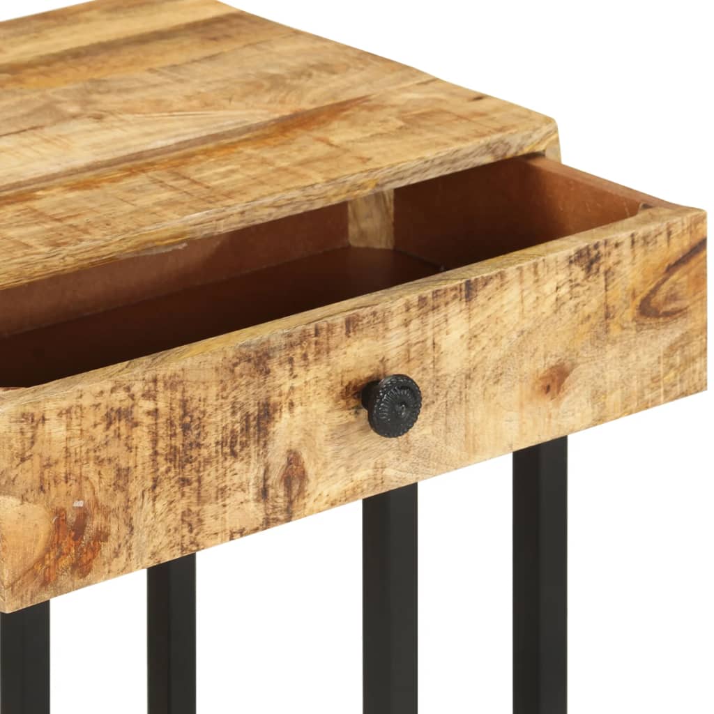 Bijzettafel U-vormig 45x30x61 cm massief mangohout is nu te koop bij PeponiXL, paradijselijk wonen!
