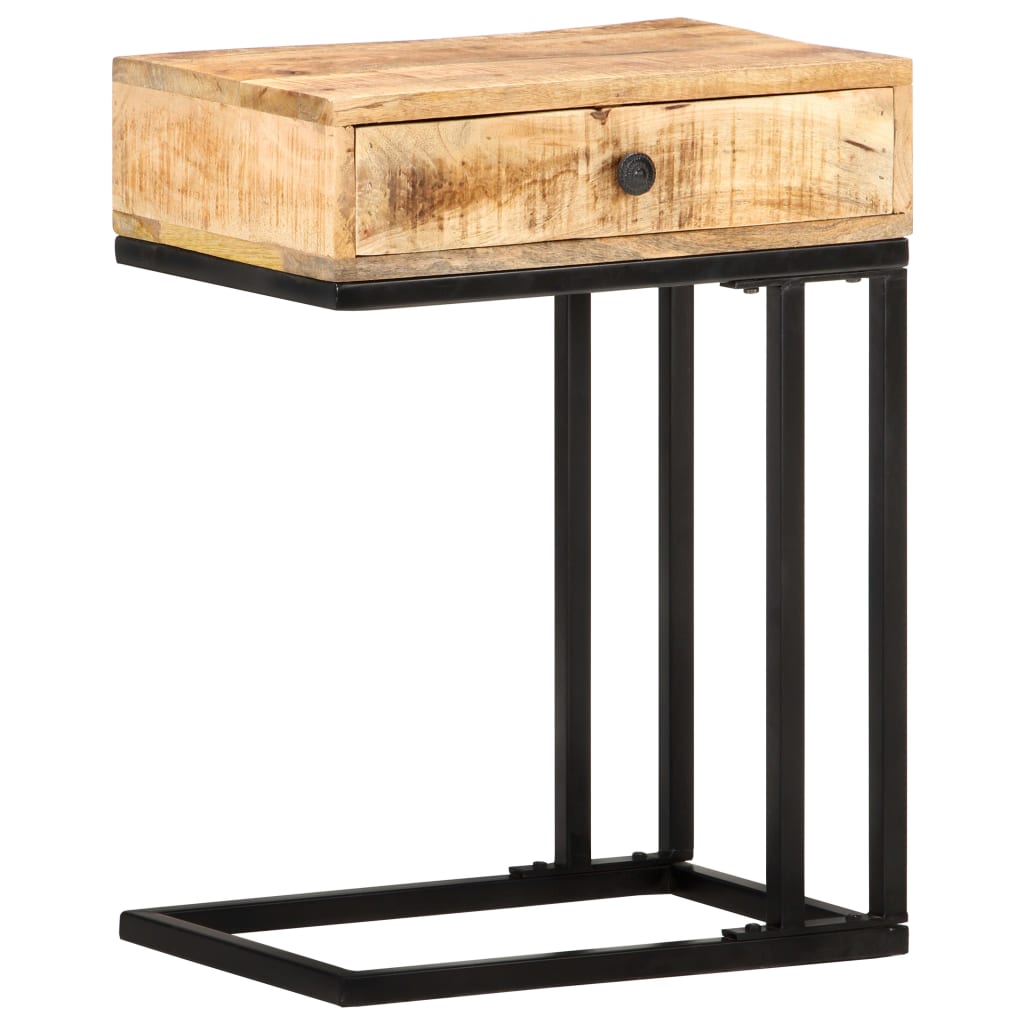 Bijzettafel U-vormig 45x30x61 cm massief mangohout is nu te koop bij PeponiXL, paradijselijk wonen!