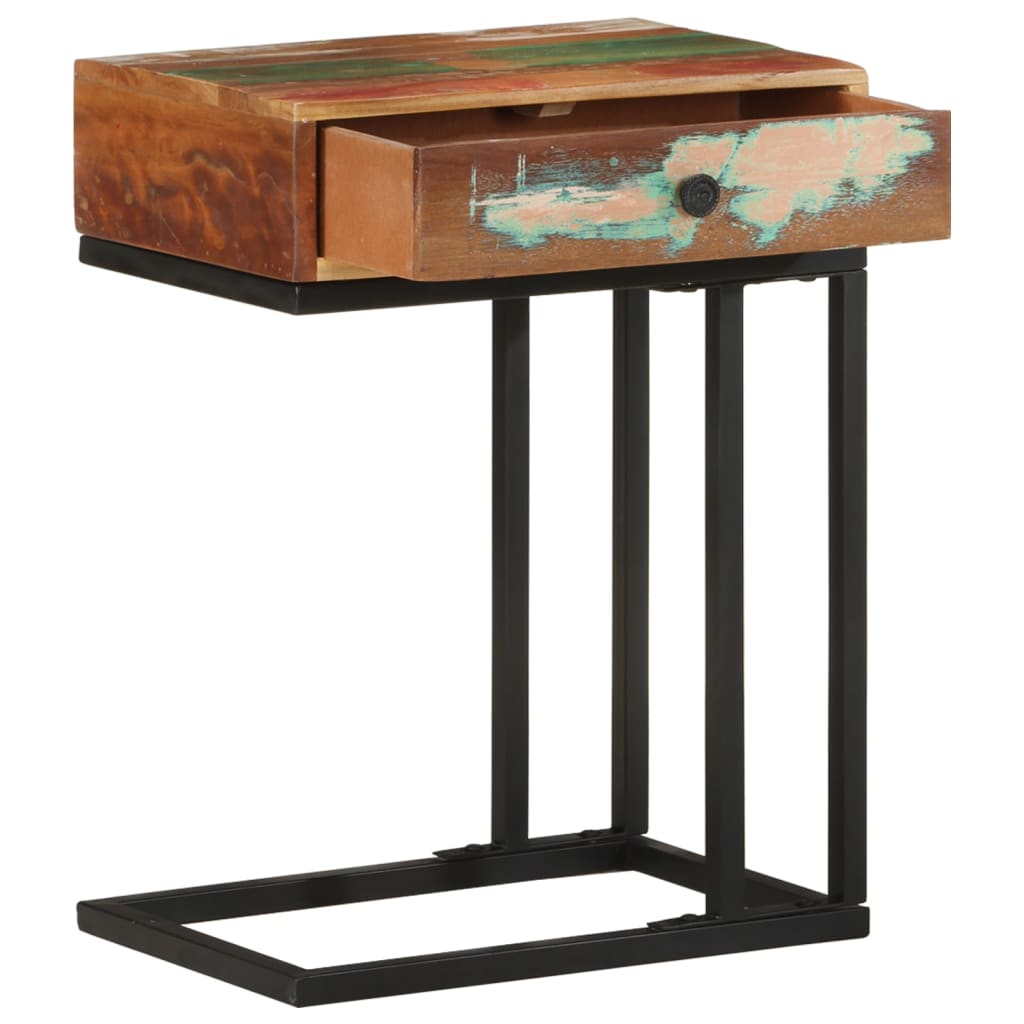Bijzettafel U-vormig 45x30x61 cm massief gerecycled hout is nu te koop bij PeponiXL, paradijselijk wonen!