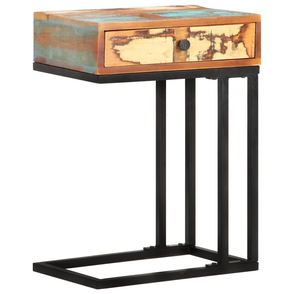 Bijzettafel U-vormig 45x30x61 cm massief gerecycled hout is nu te koop bij PeponiXL, paradijselijk wonen!
