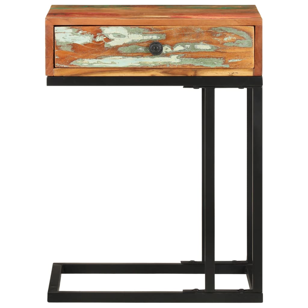 Bijzettafel U-vormig 45x30x61 cm massief gerecycled hout is nu te koop bij PeponiXL, paradijselijk wonen!