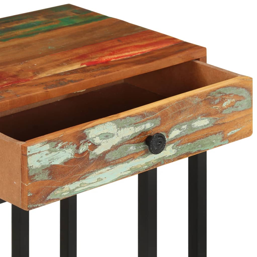 Bijzettafel U-vormig 45x30x61 cm massief gerecycled hout is nu te koop bij PeponiXL, paradijselijk wonen!