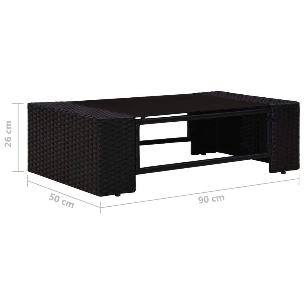 5-delige Loungeset poly rattan zwart is nu te koop bij PeponiXL, paradijselijk wonen!