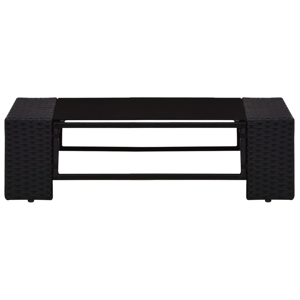 5-delige Loungeset poly rattan zwart is nu te koop bij PeponiXL, paradijselijk wonen!