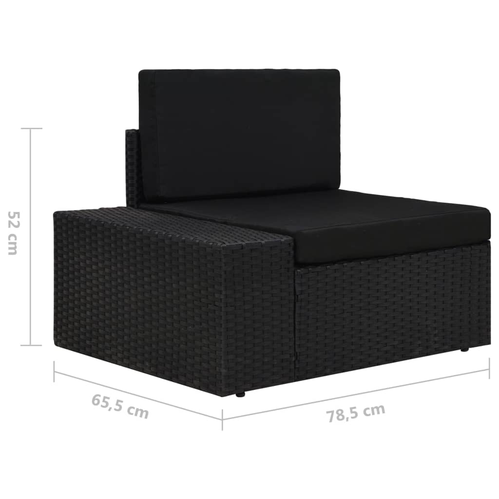 5-delige Loungeset poly rattan zwart is nu te koop bij PeponiXL, paradijselijk wonen!