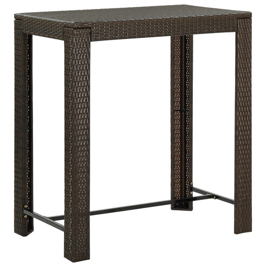 Tuinbartafel 100x60,5x110,5 cm poly rattan bruin is nu te koop bij PeponiXL, paradijselijk wonen!