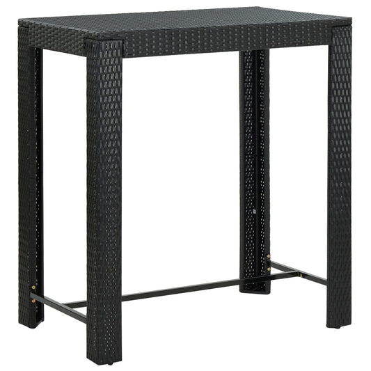 Tuinbartafel 100x60,5x110,5 cm poly rattan zwart is nu te koop bij PeponiXL, paradijselijk wonen!
