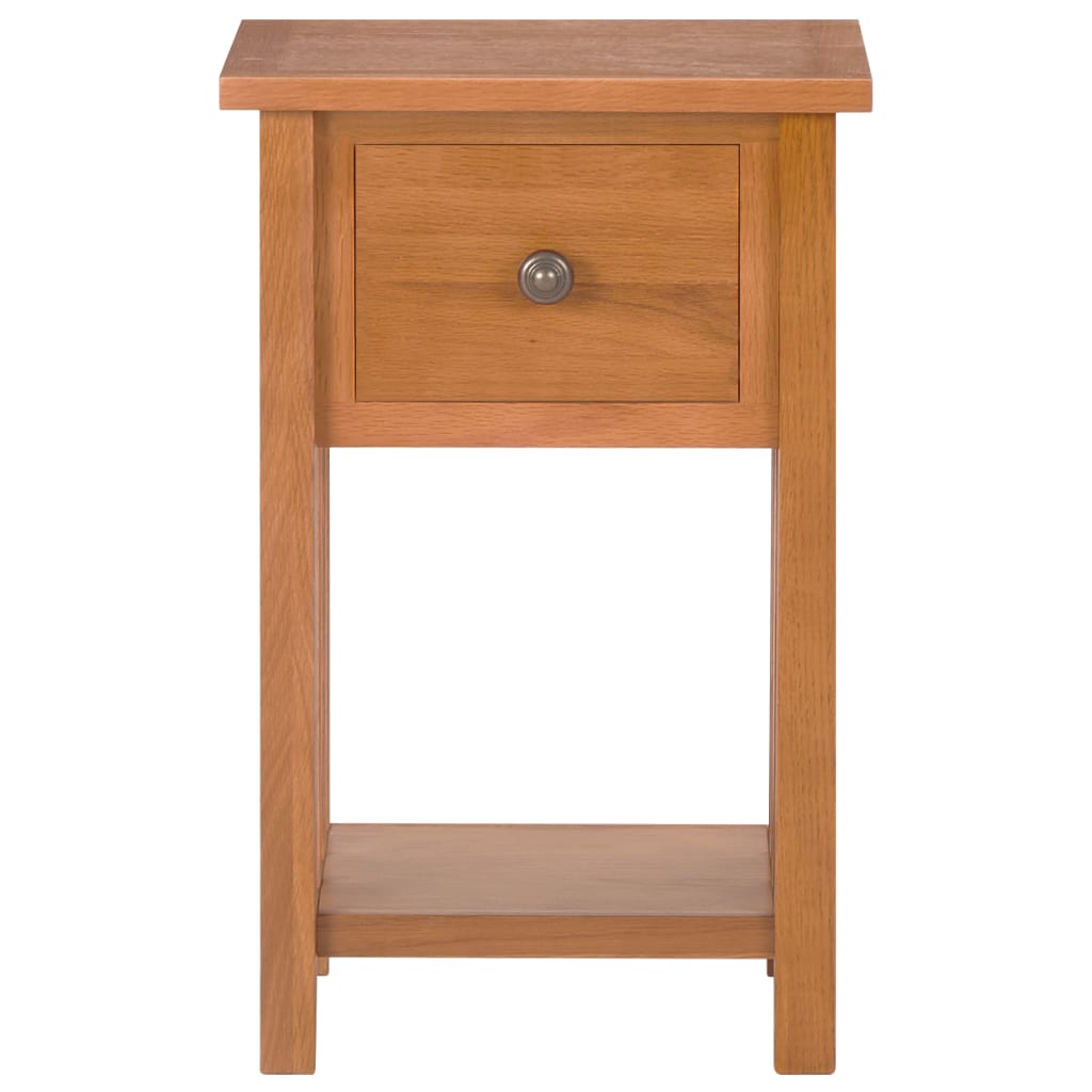 Bijzettafel met lade 35x27x55 cm massief eikenhout is nu te koop bij PeponiXL, paradijselijk wonen!