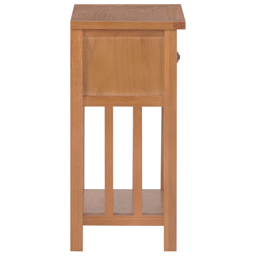 Bijzettafel met lade 35x27x55 cm massief eikenhout is nu te koop bij PeponiXL, paradijselijk wonen!