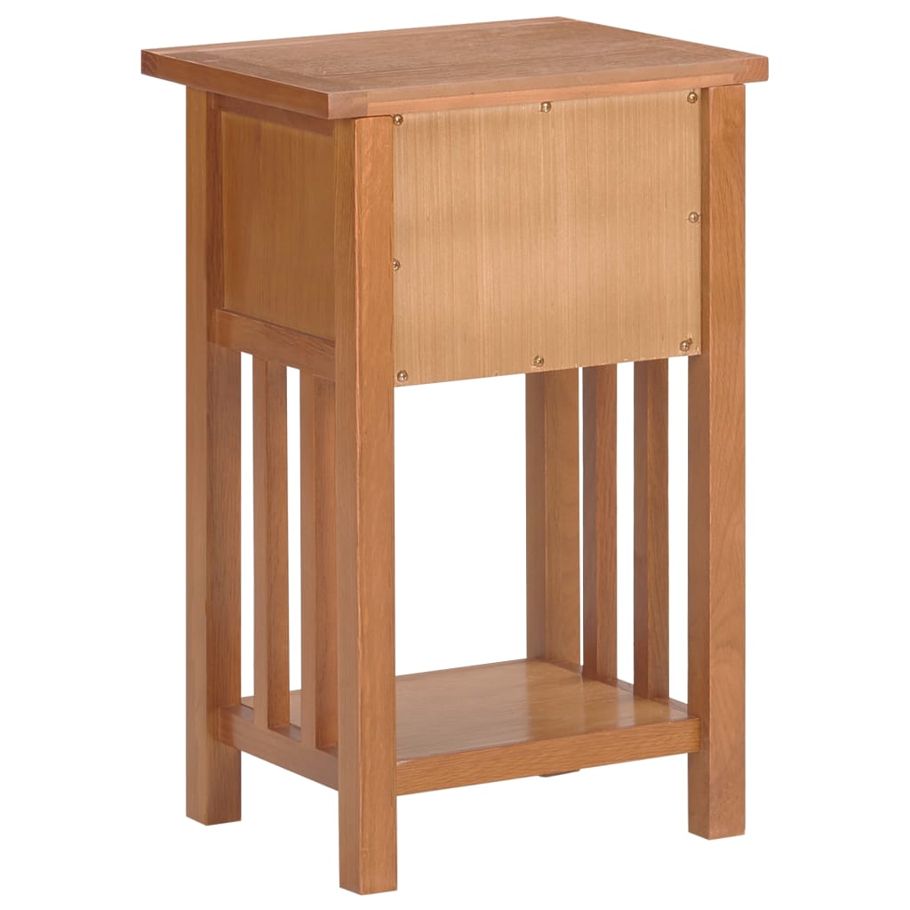 Bijzettafel met lade 35x27x55 cm massief eikenhout is nu te koop bij PeponiXL, paradijselijk wonen!
