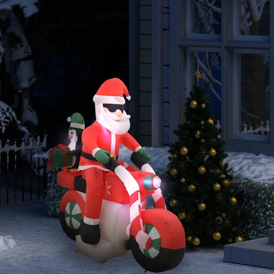 Kerstman opblaasbaar op motorfiets LED IP44 160 cm is nu te koop bij PeponiXL, paradijselijk wonen!