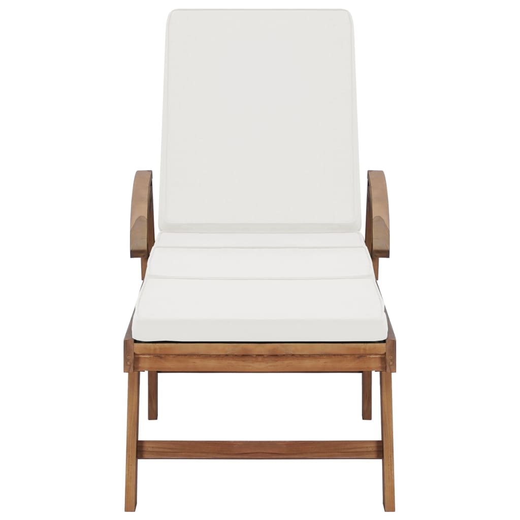Ligbedden met kussens 2 st massief teakhout crème is nu te koop bij PeponiXL, paradijselijk wonen!